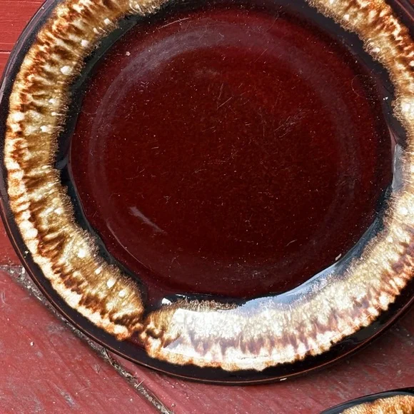 Pfaltzgraff Vintage Gourmet Brown Drip 7” Stoneware Salad Dessert Plates 3 Set - Picture 11 of 13